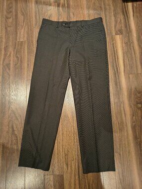 Giorgio Armani Men’s Black Pinstripe Dress Pants 36x32 Tailored Trousers